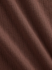 Gap Brown Pointelle Crew Neck Short Sleeve T-Shirt - Image 4 of 4