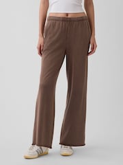 Gap Brown VintageSoft Terry Wide-Leg Joggers - Image 1 of 5