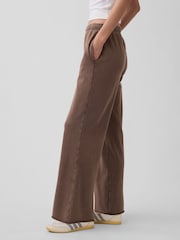 Gap Brown VintageSoft Terry Wide-Leg Joggers - Image 4 of 5