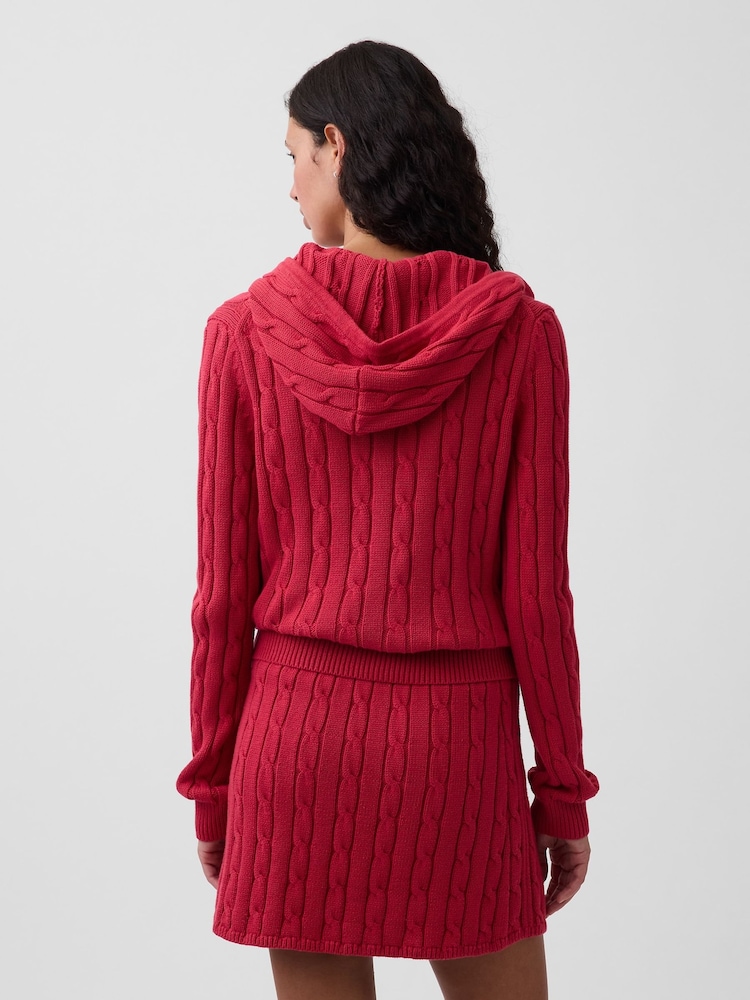 Gap Red Cable-Knit Zip Cardigan - Image 2 of 4