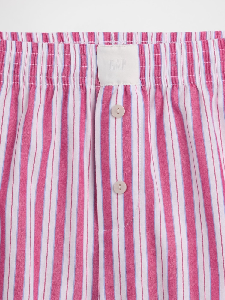 Gap Red Stripe Poplin Pyjama Boxer Shorts - Image 5 of 5