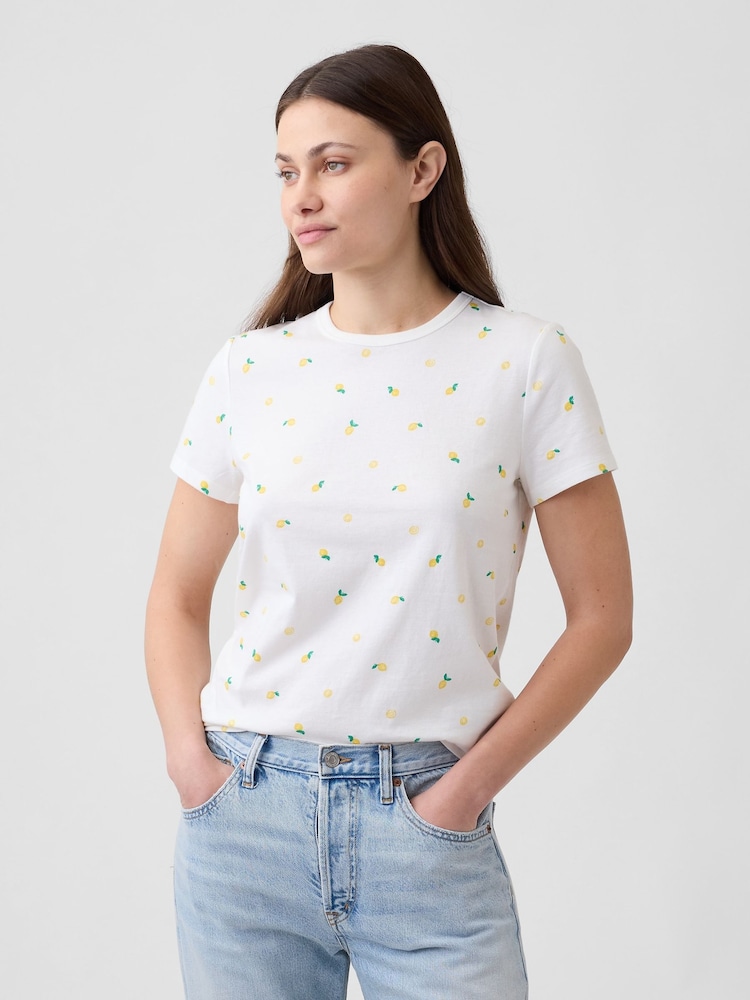 Gap White Lemon Favourite Short Sleeve T-Shirt - Image 1 of 5