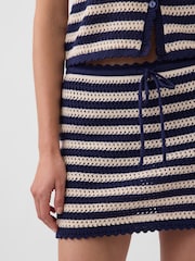 Gap Navy Crochet Stripe Easy Mini Skort - Image 4 of 5