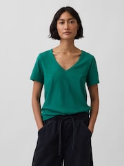 Gap Forrest Green Vintage Soft V-Neck Short Sleeve T-Shirt - Image 1 of 4