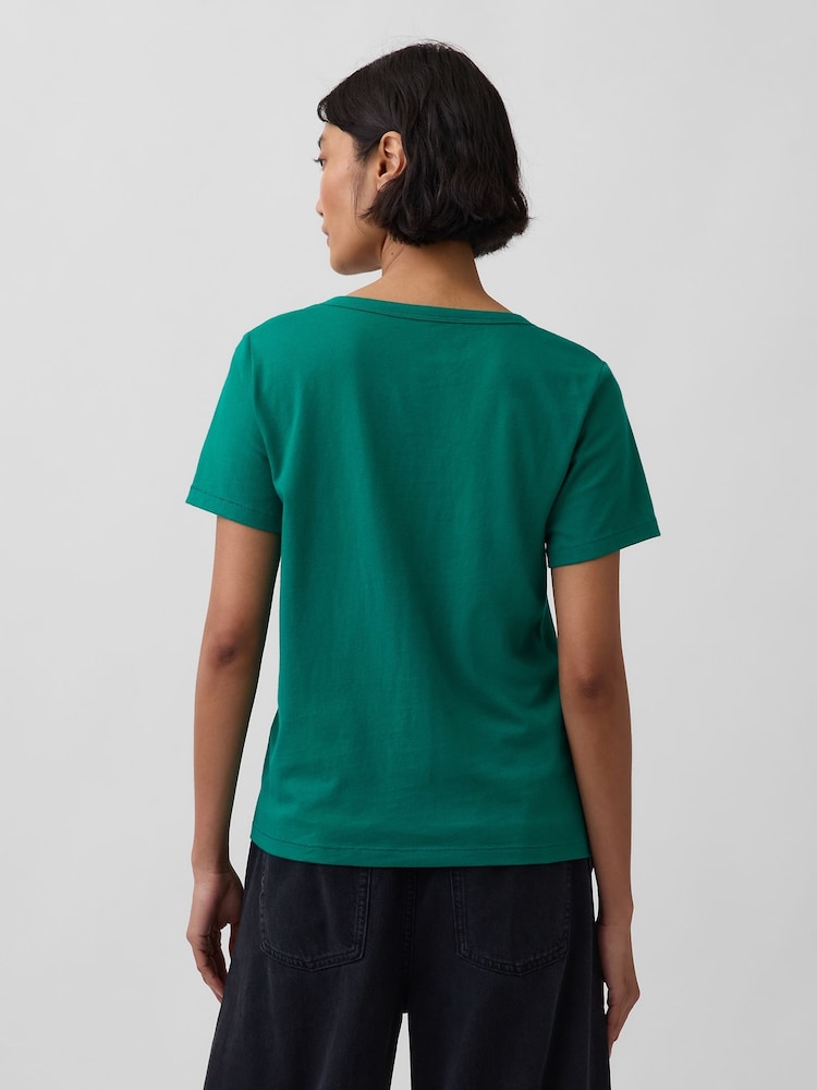 Gap Forrest Green Vintage Soft V-Neck Short Sleeve T-Shirt - Image 2 of 4