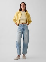 Gap Light Wash High Waisted Crop Barrel Jeans - Image 4 of 4