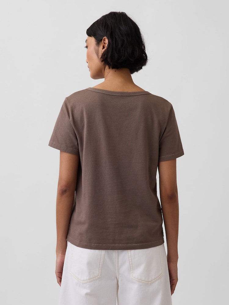 Gap Brown Vintage Soft V-Neck Short Sleeve T-Shirt - Image 2 of 3