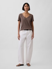 Gap Brown Vintage Soft V-Neck Short Sleeve T-Shirt - Image 3 of 3