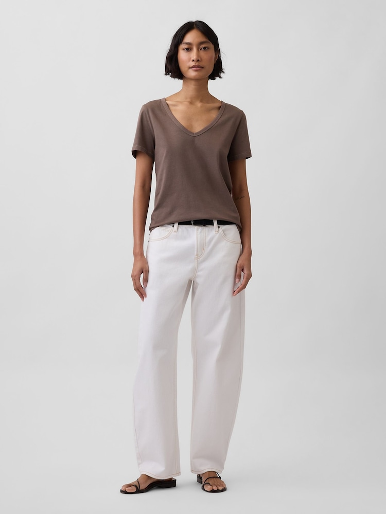 Gap Brown Vintage Soft V-Neck Short Sleeve T-Shirt - Image 3 of 3