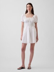 Gap White Smocked-Waist Mini Dress - Image 1 of 4