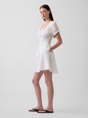 Gap White Smocked-Waist Mini Dress - Image 3 of 4