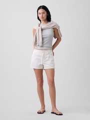 Gap White 3 inch Mid Rise Pull On Denim Shorts - Image 1 of 4
