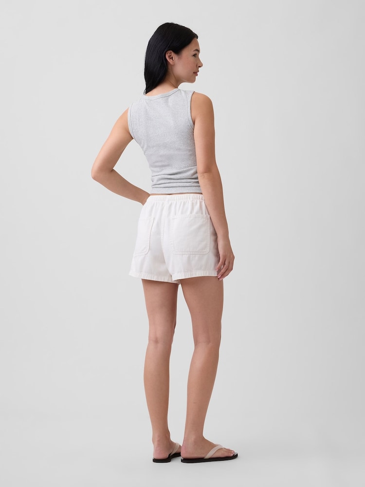 Gap White 3 inch Mid Rise Pull On Denim Shorts - Image 2 of 4