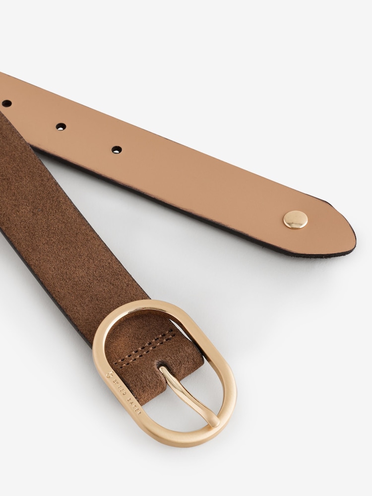 B by Ted Baker Suede Oval Buckle Belt - Image 2 of 3