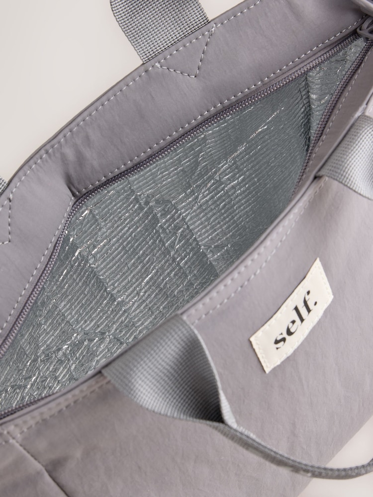 self. Grey Nylon Lunch Bag - Image 6 of 6 self. Grey Nylon Lunch Bag - Image 6 of 6