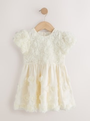 象牙白 - 3D Flower Occasion Dress (3mths-8yrs) - 圖片 5，共 8
