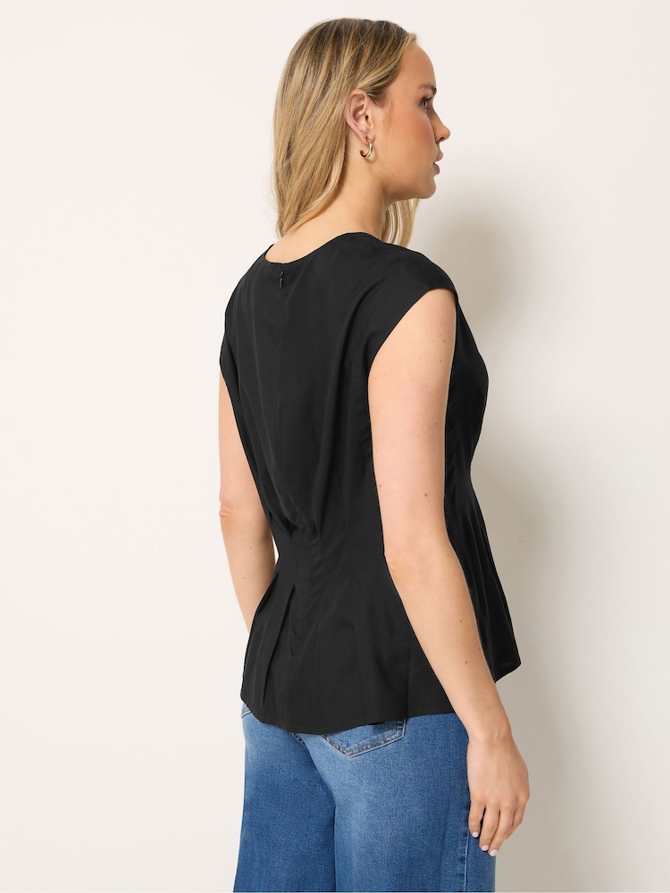 Long Tall Sally Black Grown On Sleeve Pleated Top - Image 2 of 5 Long Tall Sally Black Grown On Sleeve Pleated Top - Image 2 of 5