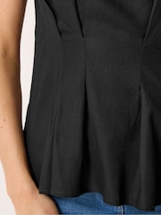 Long Tall Sally Black Grown On Sleeve Pleated Top - Image 4 of 5