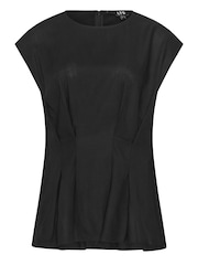 Long Tall Sally Black Grown On Sleeve Pleated Top - Image 5 of 5