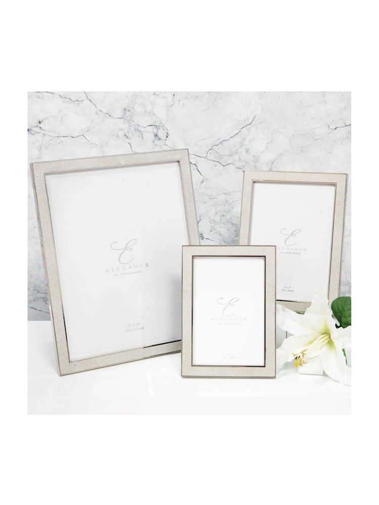 Widdop Cream Metal Plated Cream Faux Shagreen Frame - Image 4 of 4 Widdop Cream Metal Plated Cream Faux Shagreen Frame - Image 4 of 4