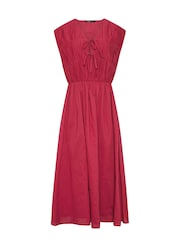 Long Tall Sally Red Pleated Tie Front Midi Dress - Image 5 of 5