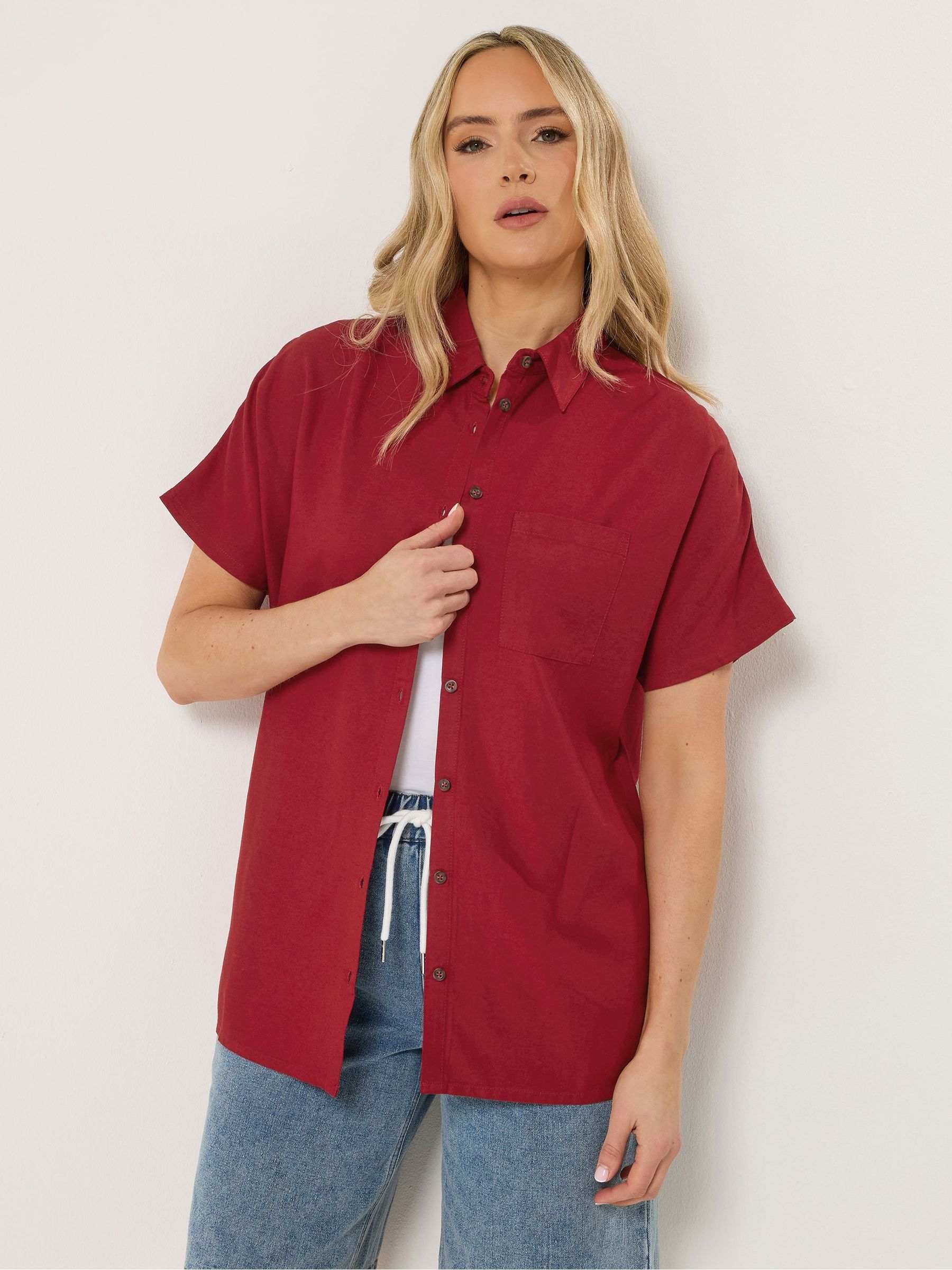 Long Tall Sally Women's Red Short Sleeve Shirt