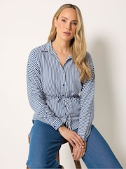 Long Tall Sally Blue Stripe Tie Waist Shirt - Image 1 of 5