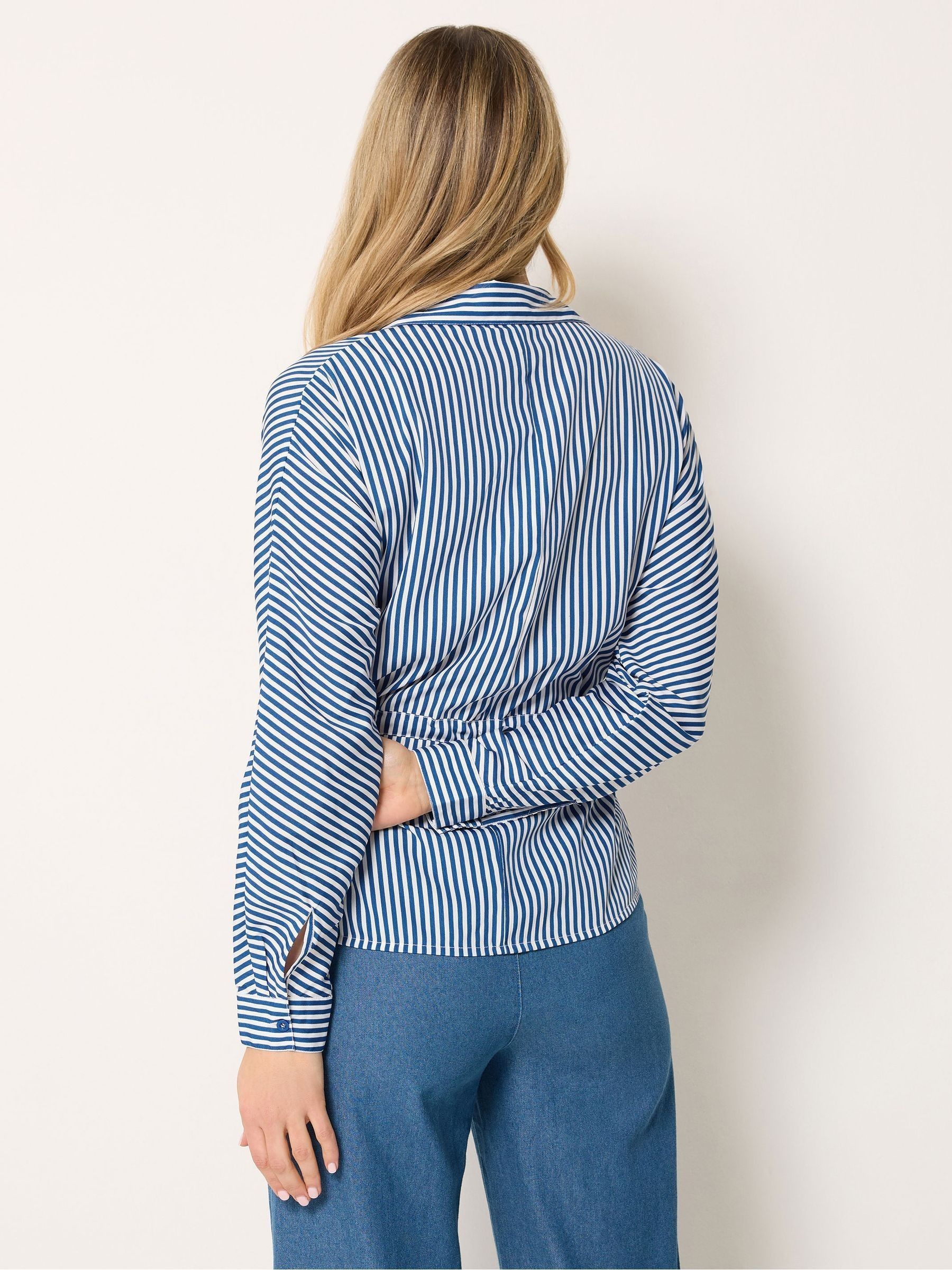Buy Long Tall Sally Blue Stripe Tie Waist Shirt from the Next UK