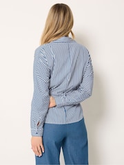 Long Tall Sally Blue Stripe Tie Waist Shirt - Image 3 of 5