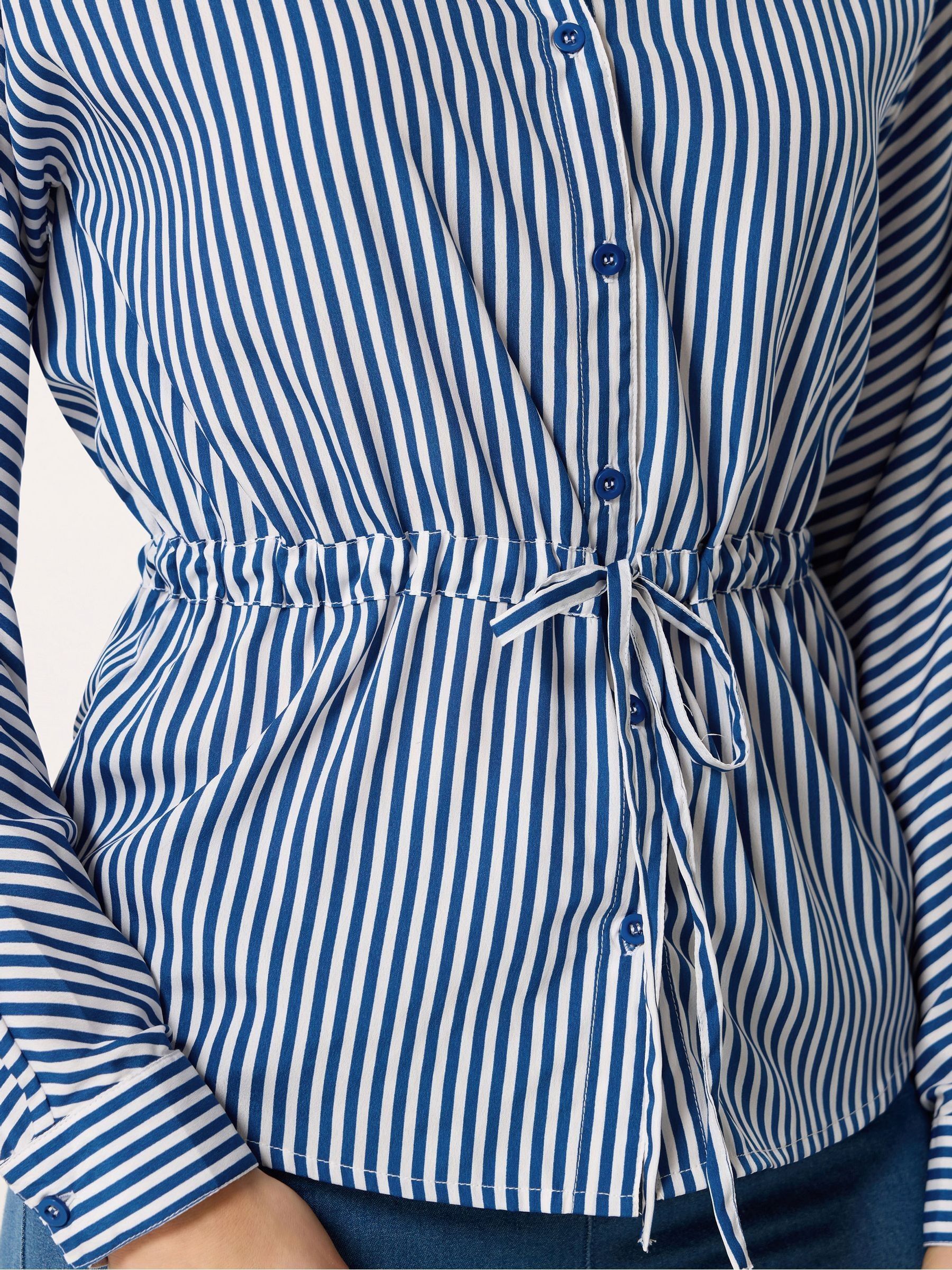 Buy Long Tall Sally Blue Stripe Tie Waist Shirt from the Next UK