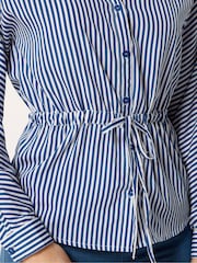 Long Tall Sally Blue Stripe Tie Waist Shirt - Image 4 of 5