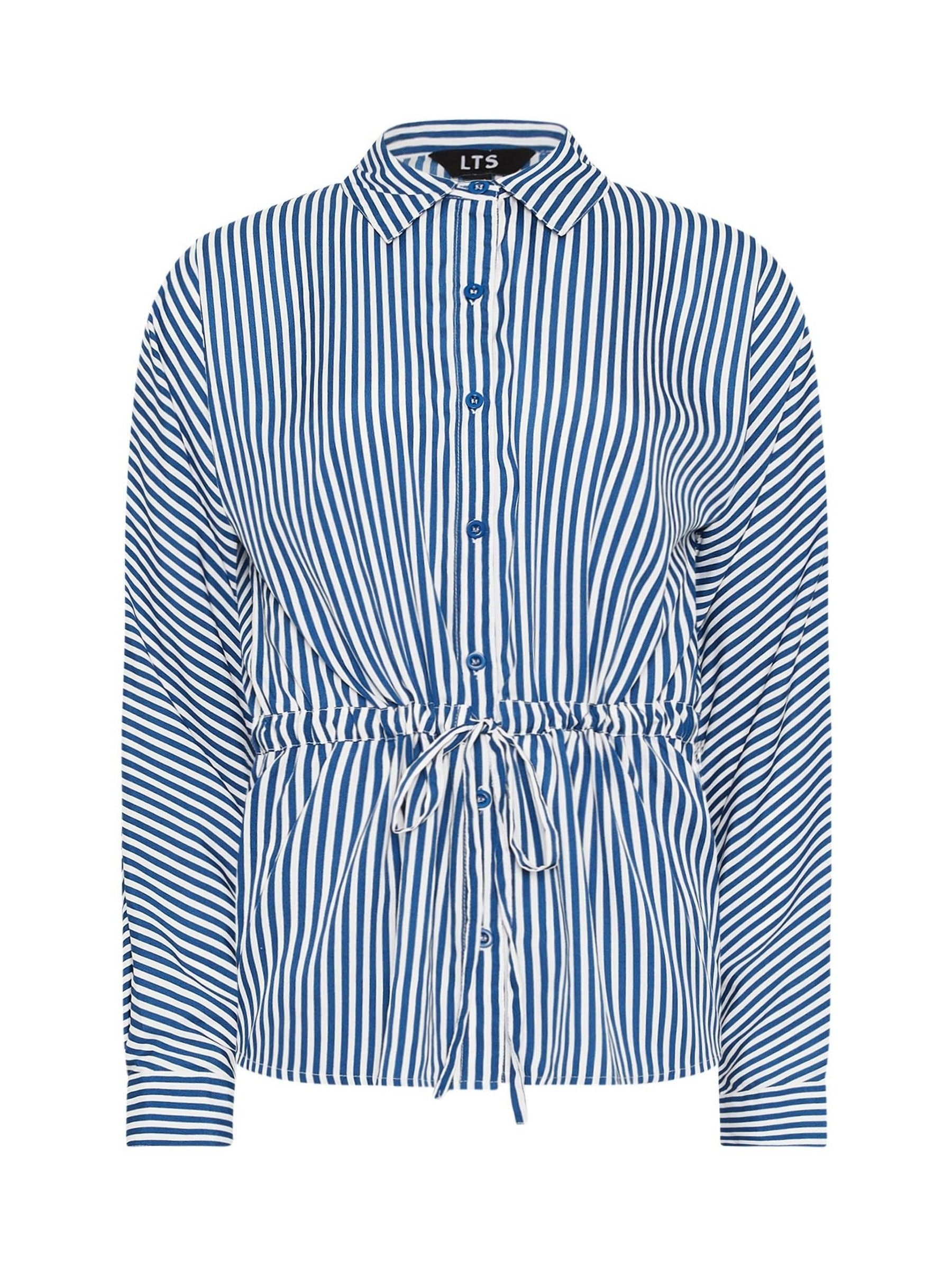 Buy Long Tall Sally Blue Stripe Tie Waist Shirt from the Next UK