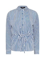 Long Tall Sally Blue Stripe Tie Waist Shirt - Image 5 of 5