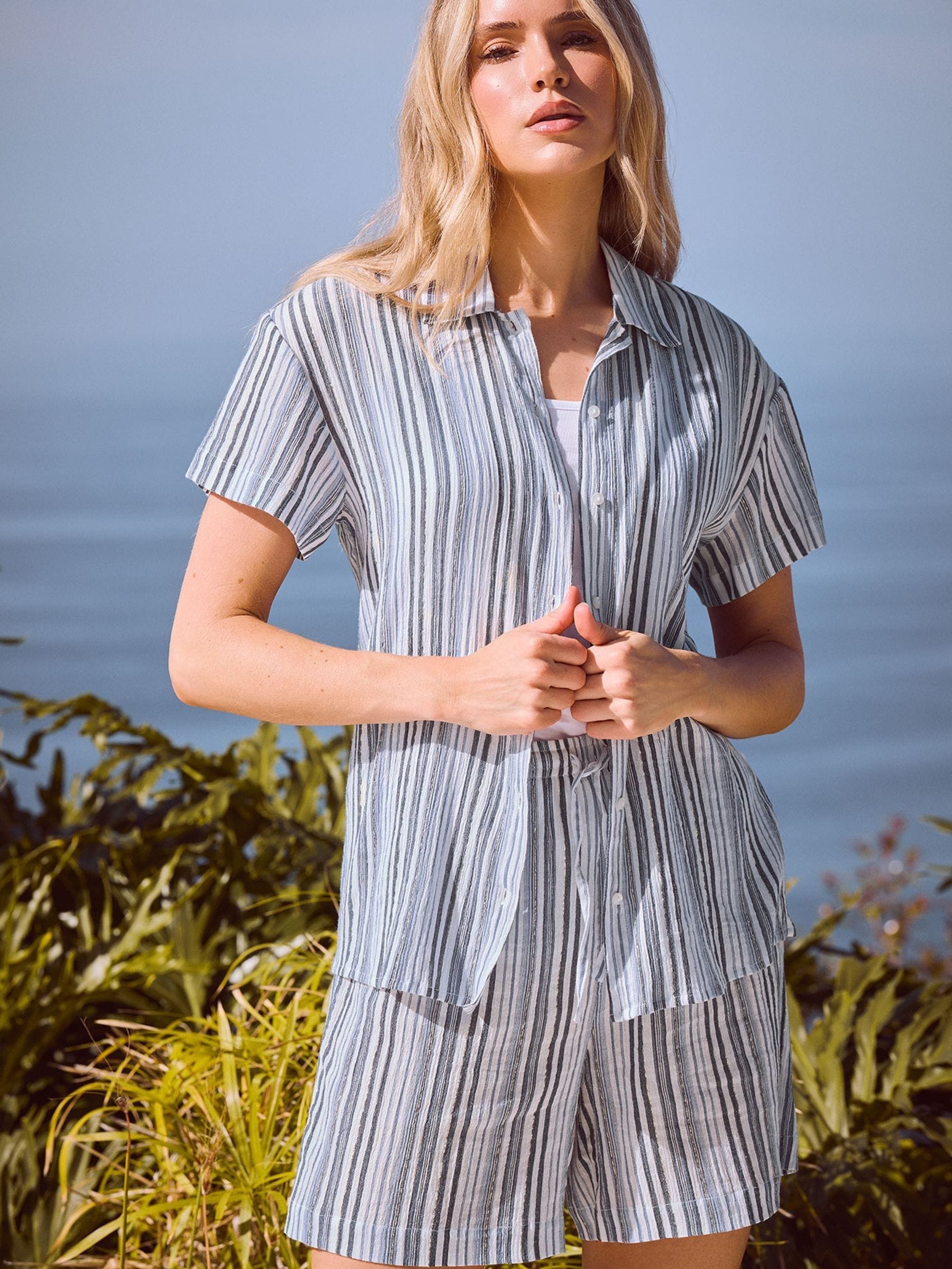 Long Tall Sally Women's Tall Stripe Shirt in Light Blue | Size: 16 - Image 2