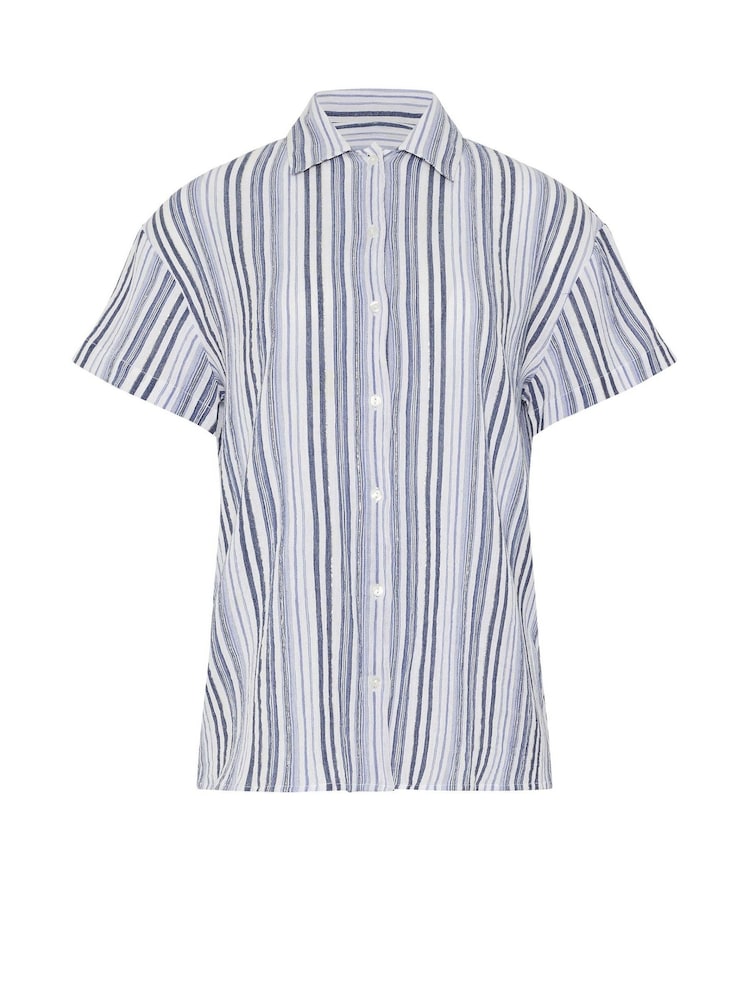 Long Tall Sally White Striped Short Sleeve Shirt - Image 3 of 3