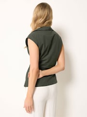 Long Tall Sally Green Collared Top - Image 3 of 5
