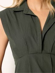 Long Tall Sally Green Collared Top - Image 4 of 5
