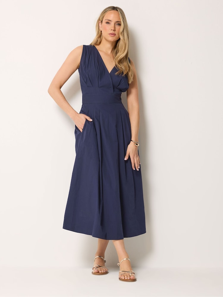 Long Tall Sally Blue Pleated Midi Dress - Image 1 of 5