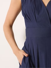 Long Tall Sally Blue Pleated Midi Dress - Image 4 of 5