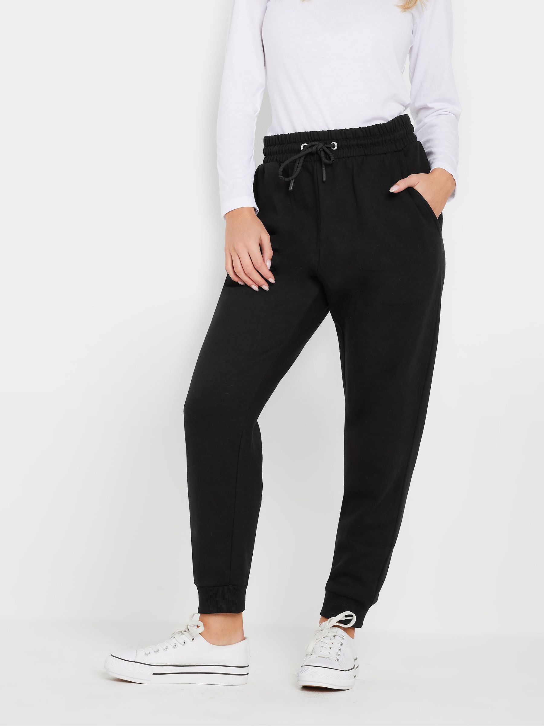 M & Co Women's Black Petite Cuffed Joggers
