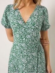 Long Tall Sally Green Floral Wrap Maxi Dress - Image 4 of 5