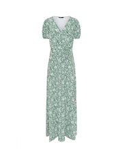 Long Tall Sally Green Floral Wrap Maxi Dress - Image 5 of 5