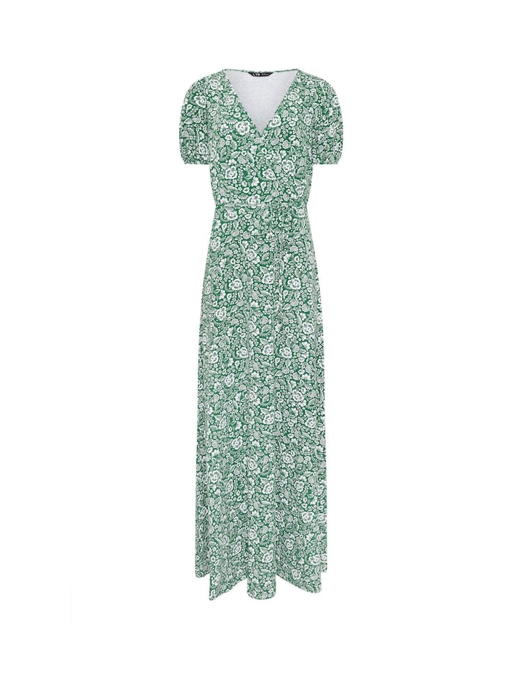 Long Tall Sally Green Floral Wrap Maxi Dress - Image 5 of 5