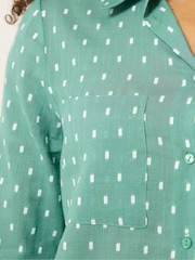 M&Co Green Dobby Long Sleeve Shirt - Image 4 of 5