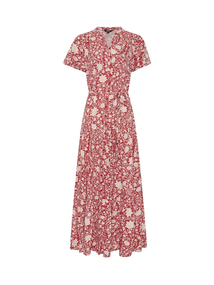 Long Tall Sally Red Short Sleeve Tie Waist Maxi Dress - Image 2 of 2