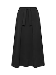 M&Co Black Petite Sash Waist Midi Skirt - Image 5 of 5