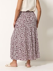 M&Co Purple Ditsy Crinkle Maxi Skirt - Image 3 of 5