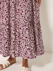 M&Co Purple Ditsy Crinkle Maxi Skirt - Image 4 of 5