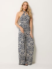 Long Tall Sally Navy Halterneck Jumpsuit - Image 2 of 5