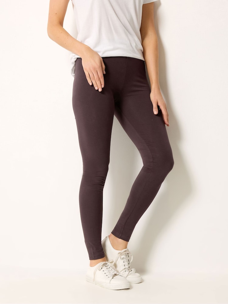 Long Tall Sally Brown Cotton Elastane Leggings - Image 2 of 5 Long Tall Sally Brown Cotton Elastane Leggings - Image 2 of 5